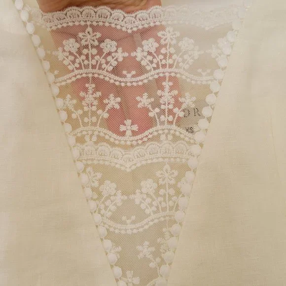 NWT BEDRA Vintage Under the Tuscan Sky Edwardian Midi Dress, XS, Linen, Wedding - Picture 8 of 16